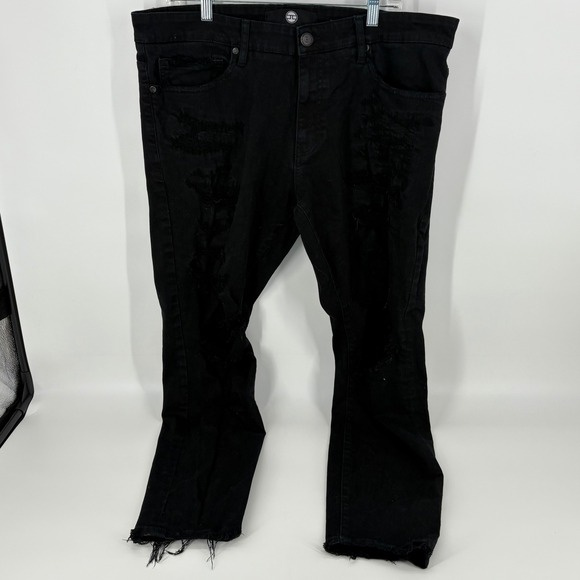 Jordan Craig Mens Distressed Jeans Black Denim Slim Fit Size 38/32 Y2K Skater - Picture 1 of 11